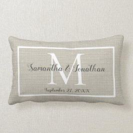 Modern Elegant Monogram Chic Wedding Keepslag Kussen