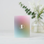 Modern Elegant Monogram Colorful Sjabloon Luxe Visitekaartje (Staand voorkant)