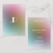 Modern Elegant Monogram Colorful Sjabloon Luxe Visitekaartje (Voorkant / Achterkant)