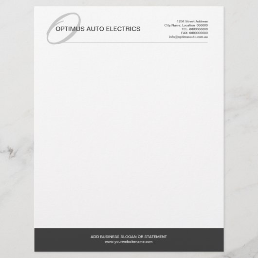 Modern & Elegant Monogram Custom Briefhoofd (Voorkant)