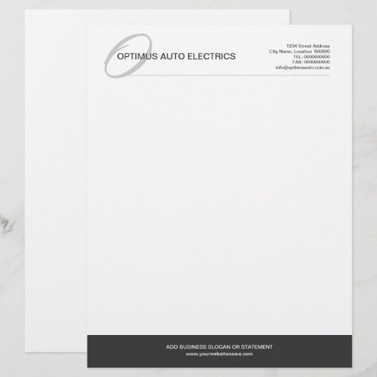 Modern & Elegant Monogram Custom Briefhoofd (Voorkant / Achterkant)