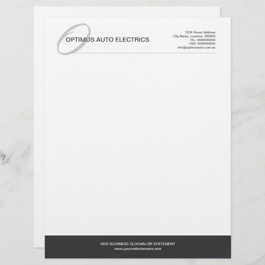 Modern & Elegant Monogram Custom Custom Briefhoofd (Voorkant / Achterkant)