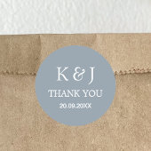 Modern Elegant Monogram Dank u huwelijksgunst Ronde Sticker