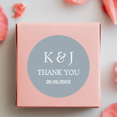 Modern Elegant Monogram Dank u huwelijksgunst Ronde Sticker