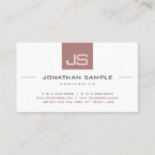 Modern Elegant Monogram Eenvoudige Sjabloon Minima Visitekaartje (Voorkant)