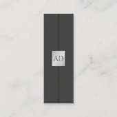 Modern Elegant Monogram Faux Silver Consultant Mini Visitekaartje (Voorkant)