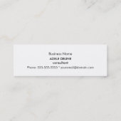 Modern Elegant Monogram Faux Silver Consultant Mini Visitekaartje (Achterkant)