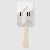 Modern Elegant Monogram Foto Huwelijksprogramma Handwaaier (Voorkant)