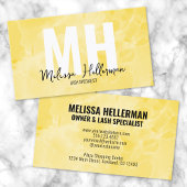 Modern elegant monogram geel visitekaartje