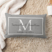 Modern Elegant Monogram Gray Gray Wedding Keepslag Kussen (Deken)