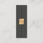 Modern Elegant Monogram Grijs Faux Gold Consultant Mini Visitekaartje (Voorkant)