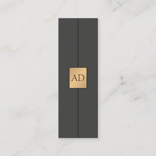Modern Elegant Monogram Grijs Faux Gold Consultant Mini Visitekaartje