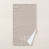 Modern Elegant Monogram Initiaal Beige Tan White Bad Handdoek (Handdoek)