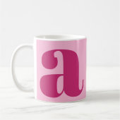 Modern Elegant Monogram Initiaal Bold Pink Koffiemok (Links)