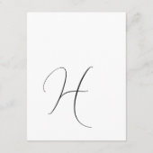 Modern Elegant Monogram Initiaal Bruiloft Receptie Informatiekaartje (Achterkant)