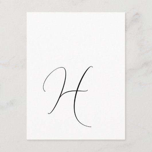 Modern Elegant Monogram Initiaal Bruiloft Receptie Informatiekaartje (Achterkant)