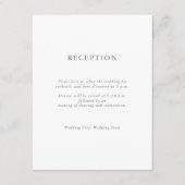 Modern Elegant Monogram Initiaal Bruiloft Receptie Informatiekaartje (Voorkant)