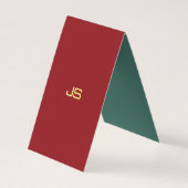 Modern Elegant Monogram Initiaal Tent Vouw Vertica Visitekaartje (Achterkant)