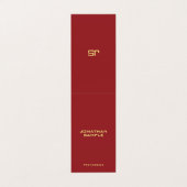 Modern Elegant Monogram Initiaal Tent Vouw Vertica Visitekaartje (Buitenkant ongevouwen)