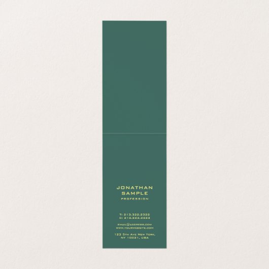 Modern Elegant Monogram Initiaal Tent Vouw Vertica Visitekaartje (Binnenkant ongevouwen)