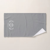 Modern Elegant Monogram Initiaal Trendy Gray White Bad Handdoek (Handdoek)