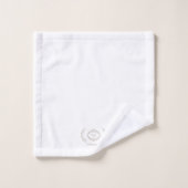 Modern Elegant Monogram Initiaal White Beige Tan Bad Handdoek (Wasdoekje)