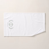 Modern Elegant Monogram Initiaal White Sage Green Bad Handdoek (Handdoek)