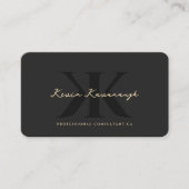 Modern Elegant Monogram K Professional Zwart Goud Visitekaartje (Voorkant)