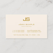 Modern Elegant Monogram Luxe Ruby Rood & Goud Visitekaartje (Achterkant)