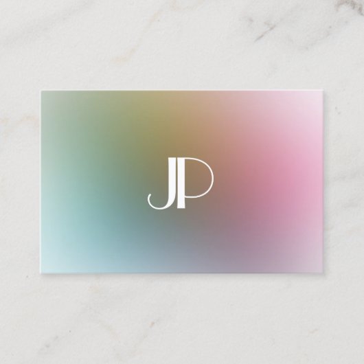 Modern Elegant Monogram Luxury Trendy Colorful Visitekaartje (Voorkant)