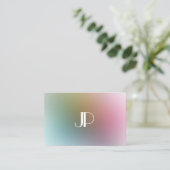 Modern Elegant Monogram Luxury Trendy Colorful Visitekaartje (Staand voorkant)