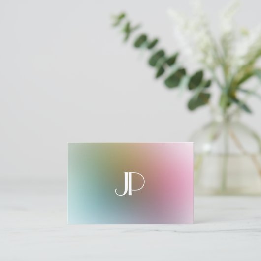 Modern Elegant Monogram Luxury Trendy Colorful Visitekaartje (Staand voorkant)