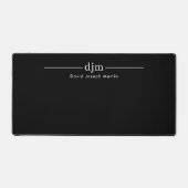 Modern Elegant Monogram Minimalist Black & White Bureaumat (Voorkant)