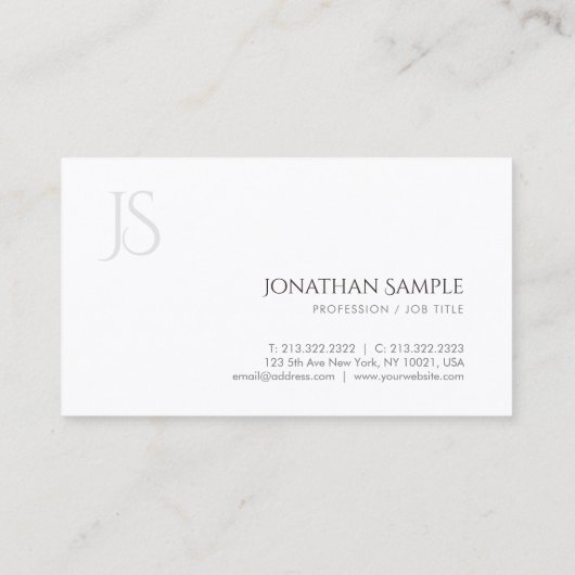 Modern Elegant Monogram Minimalistisch Ontwerp Dui Visitekaartje (Achterkant)