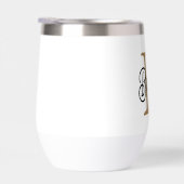 Modern Elegant Monogram Naam Zwart Goud Script (Rechts)
