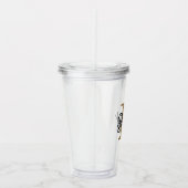 Modern Elegant Monogram Naam Zwart Goud Script Acryl Drinkbeker (Rechts)