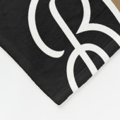 Modern Elegant Monogram Naam Zwart Goud Script Fleece Deken (Hoek)