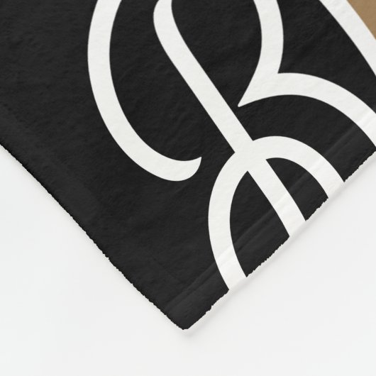 Modern Elegant Monogram Naam Zwart Goud Script Fleece Deken (Hoek)