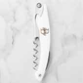 Modern Elegant Monogram Naam Zwart Goud Script Kurkentrekker (Voorkant)