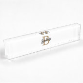 Modern Elegant Monogram Naam Zwart Goud Script Naambordje