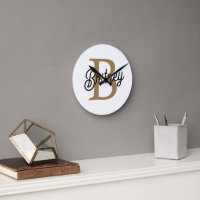 Modern Elegant Monogram Naam Zwart Goud Script