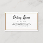 Modern Elegant Monogram Naam Zwart Goud Script Visitekaartje (Achterkant)