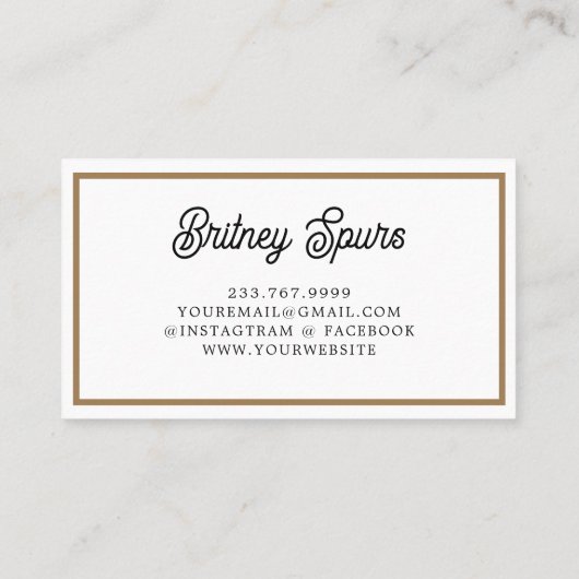 Modern Elegant Monogram Naam Zwart Goud Script Visitekaartje (Achterkant)