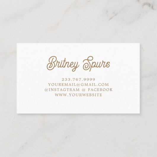 Modern Elegant Monogram Naam Zwart Goud Script Visitekaartje (Achterkant)