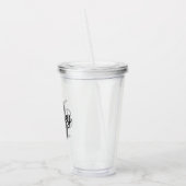 Modern Elegant Monogram Naam Zwart Grijs Script Acryl Drinkbeker (Links)
