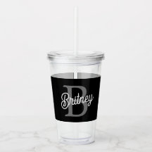 Modern Elegant Monogram Naam Zwart Grijs Script