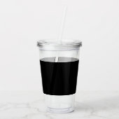 Modern Elegant Monogram Naam Zwart Grijs Script Acryl Drinkbeker (Achterkant)