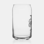 Modern Elegant Monogram Naam Zwart Grijs Script Blikvorm Glas (Rechts)