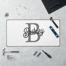 Modern Elegant Monogram Naam Zwart Grijs Script