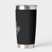 Modern Elegant Monogram Naam Zwart Grijs Script Geïsoleerde Drinkbeker (Links)